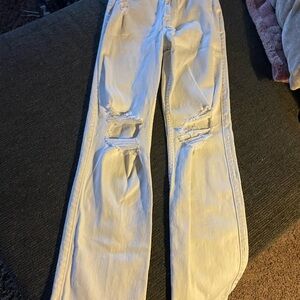 Hollister Distressed White Jeans